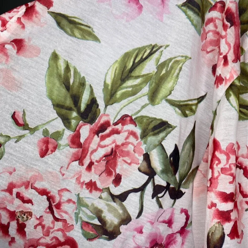 Show Me Your Mumu Womens Robe Size OS Brie White/Pink Floral (Missing‎ Belt)